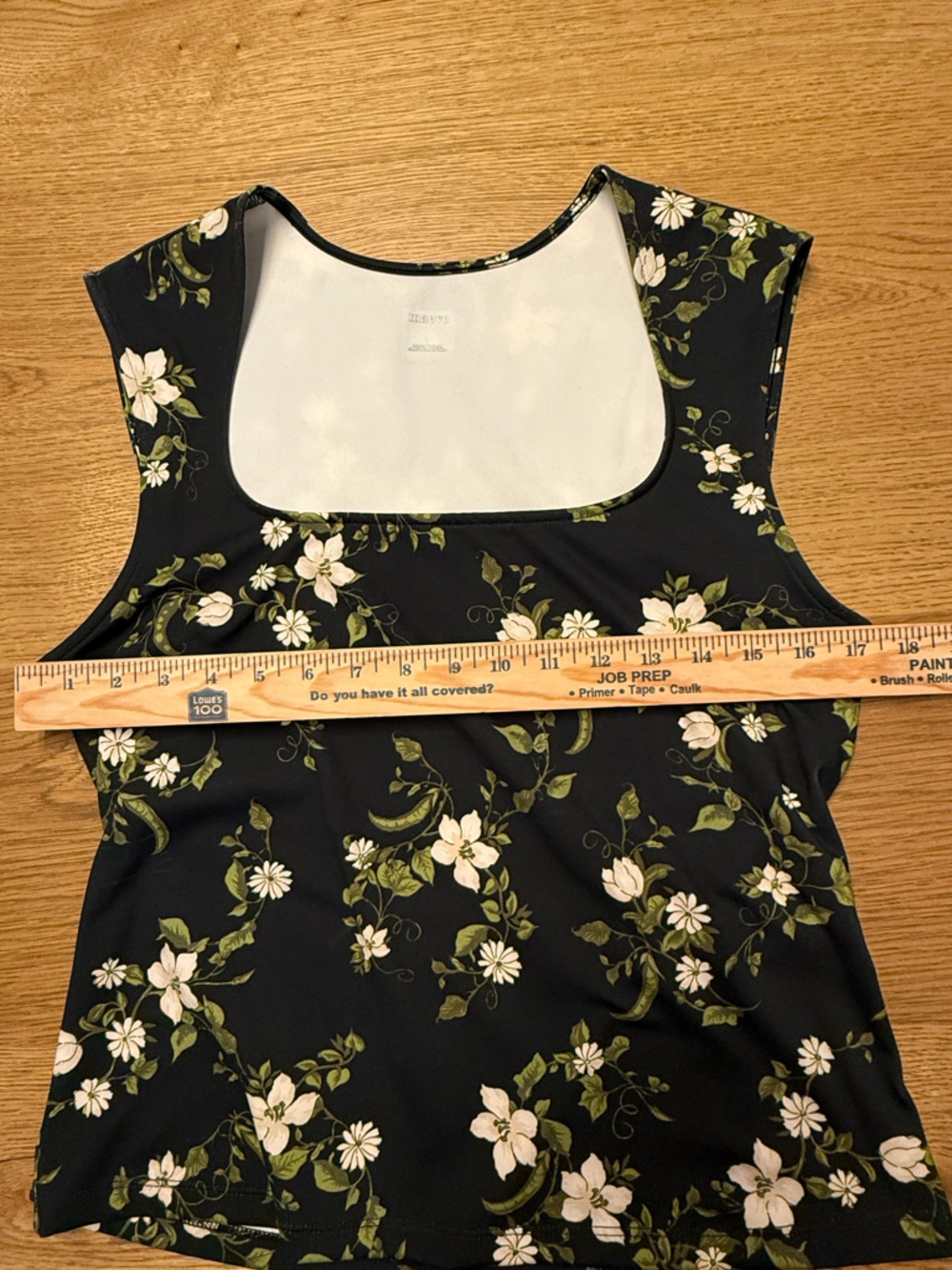 Maeve Anthropology Black Floral Tank Top | Cap Sleeve Cut-In Top | Size Large - Picture 10 of 11